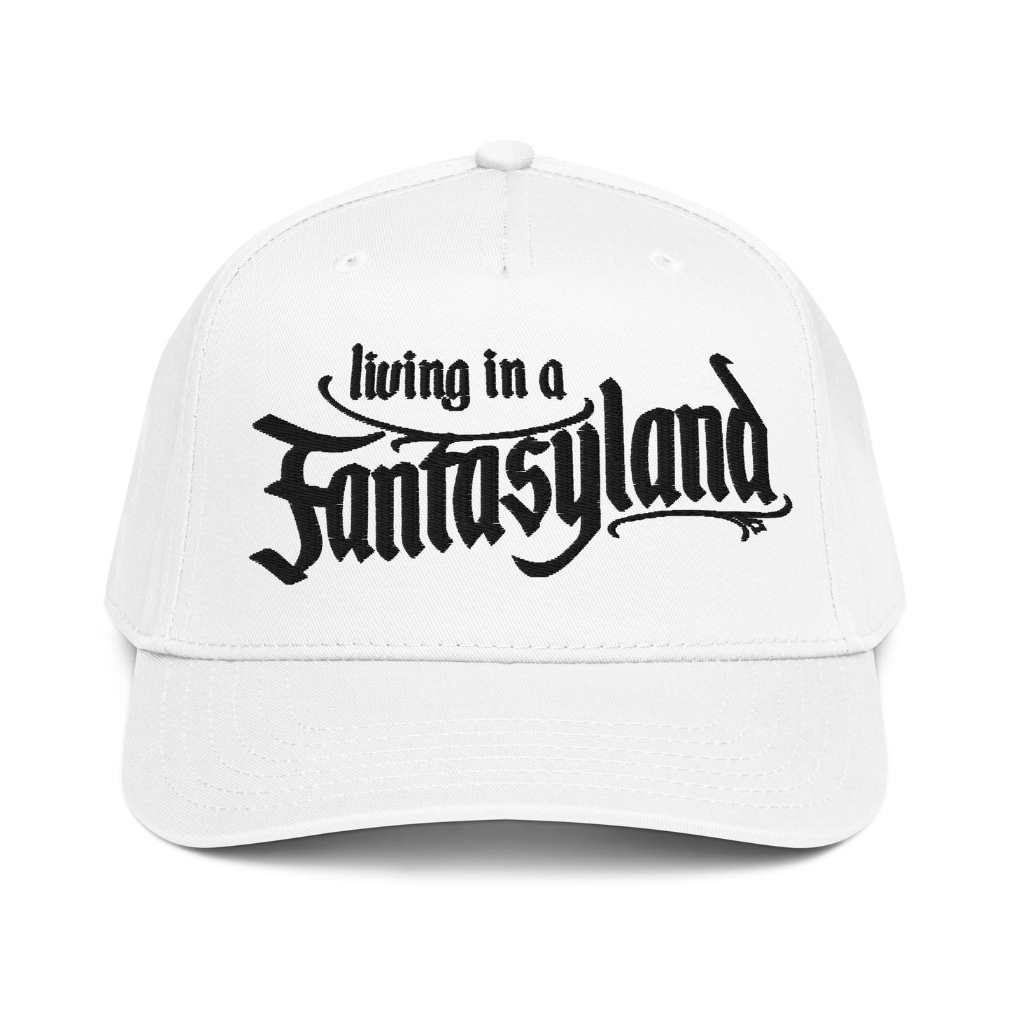 living in a fantasyland disney inspired backball cap white