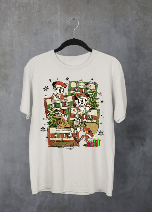 Christmas Cassette Sand T-Shirt