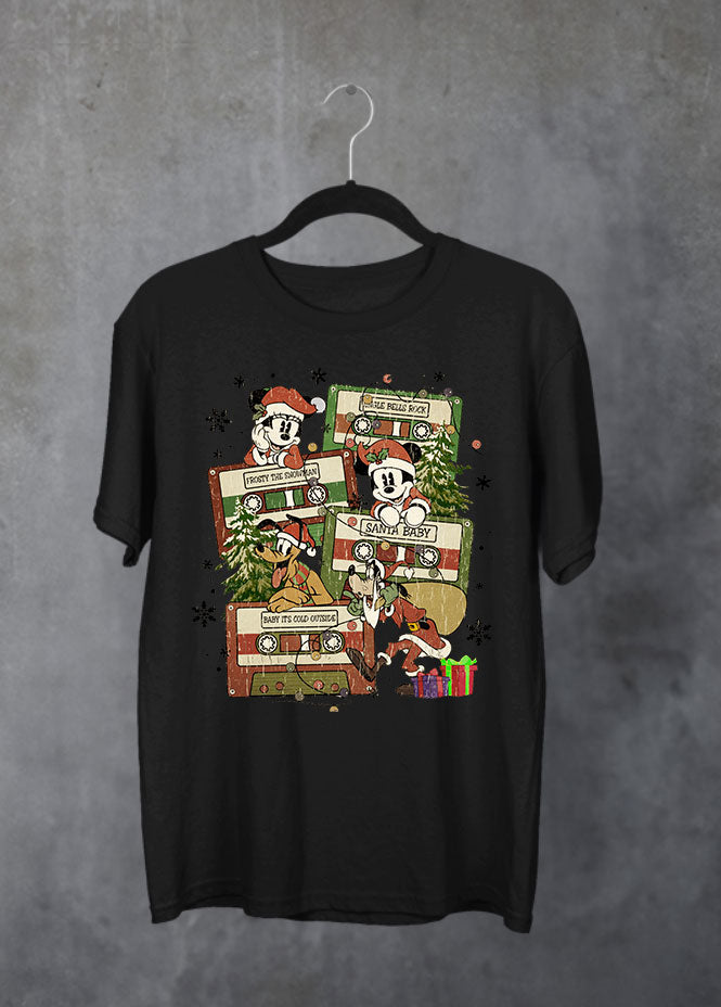 Christmas Cassette Black T-Shirt