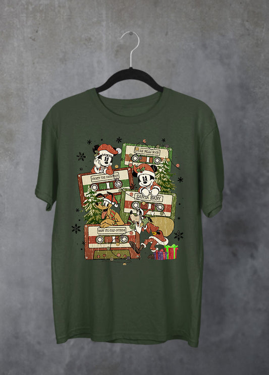 Christmas Cassette Green T-Shirt