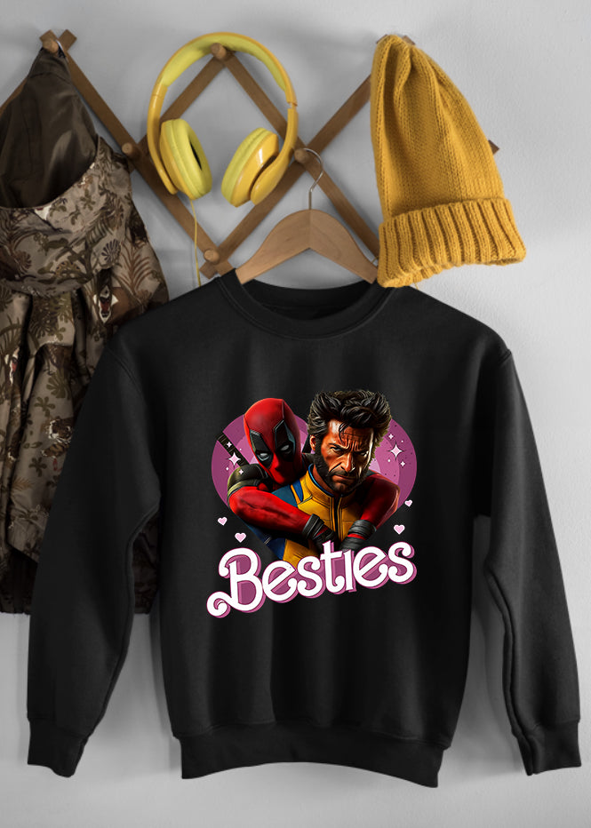 Deadpool & Wolverine Besties Children's Black Sweatshirt