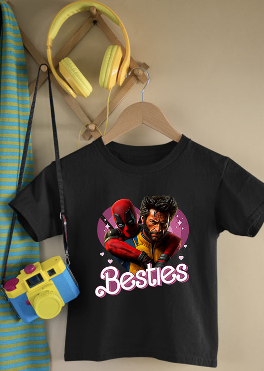 Deadpool & Wolverine Besties Children's Black Tee