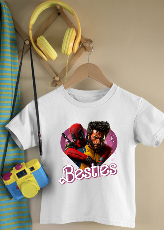 Deadpool & Wolverine Besties Children's White Tee