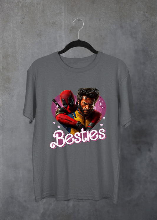 Deadpool & Wolverine Besties Grey T-Shirt