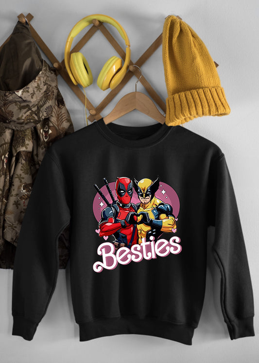 Deadpool & Wolverine Heart Children's Black Sweatshirt