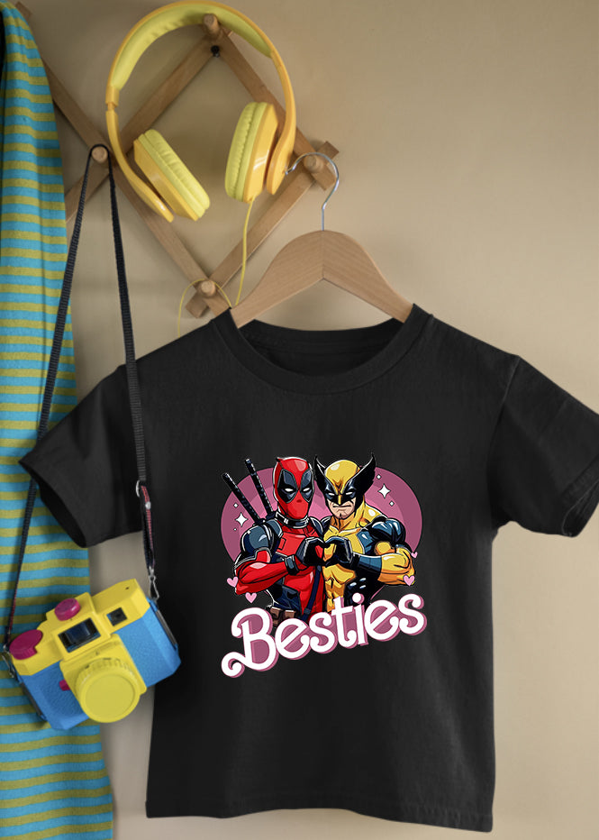 Deadpool & Wolverine Heart Children's Black Tee