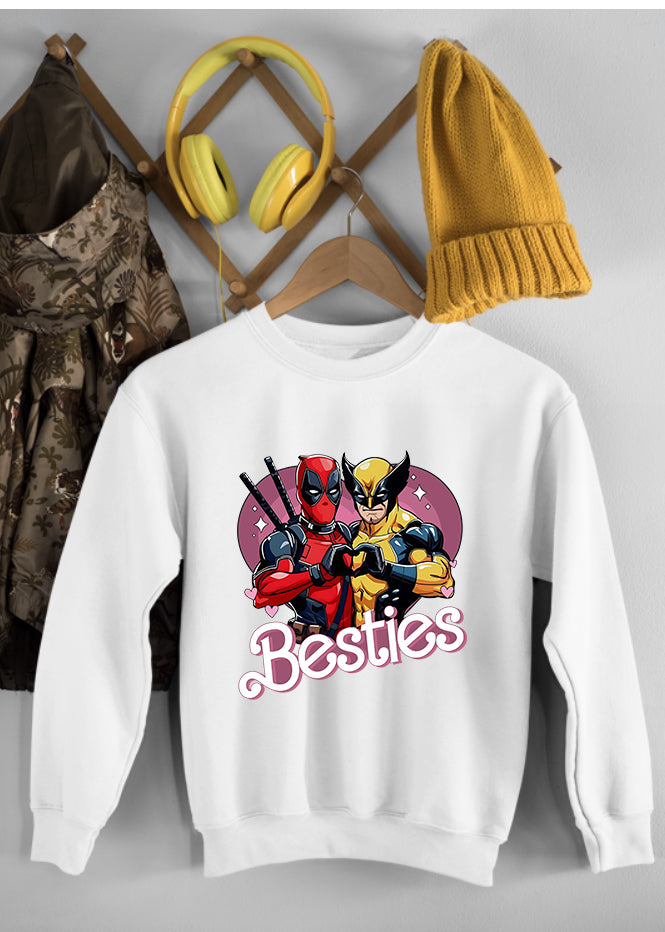 Deadpool & Wolverine Heart Children's White Sweatshirt