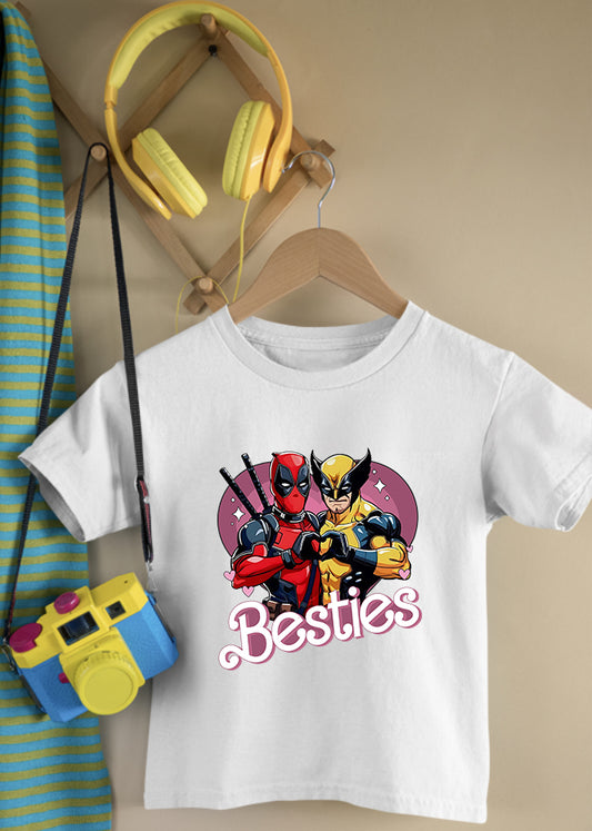 Deadpool & Wolverine Heart Children's White Tee