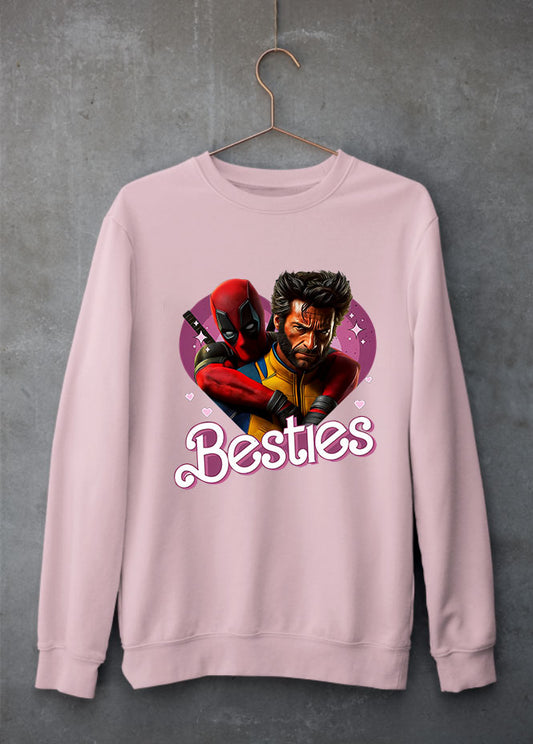 Deadpool & Wolverine Besties Pink Sweatshirt