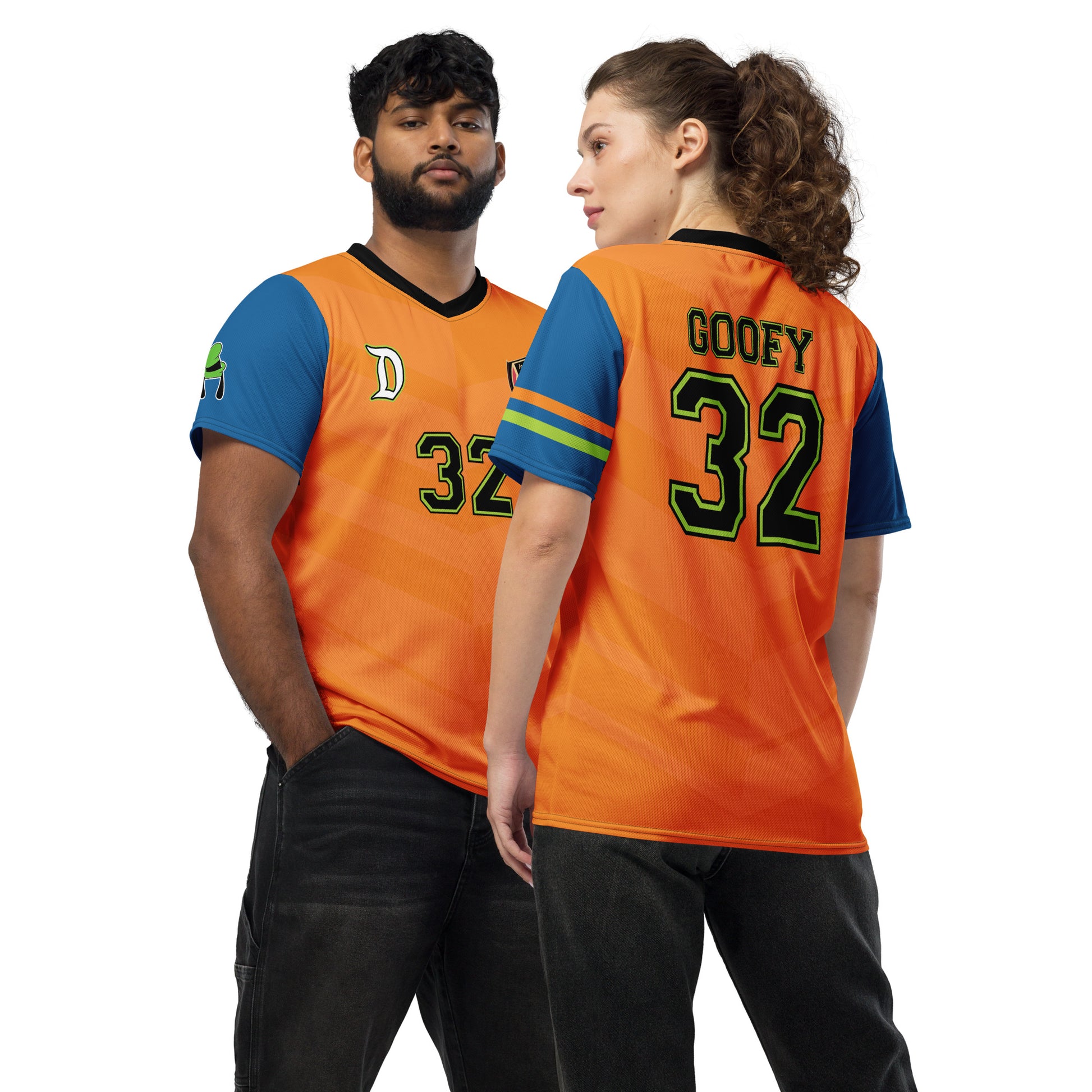 Goofy inspired Football shirt. Vintage Orange and Blue Disney Goofy inspired soccer shirt