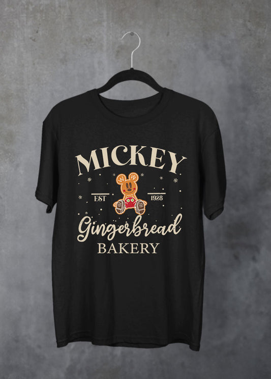 Mickey Bakery Christmas Black T-Shirt