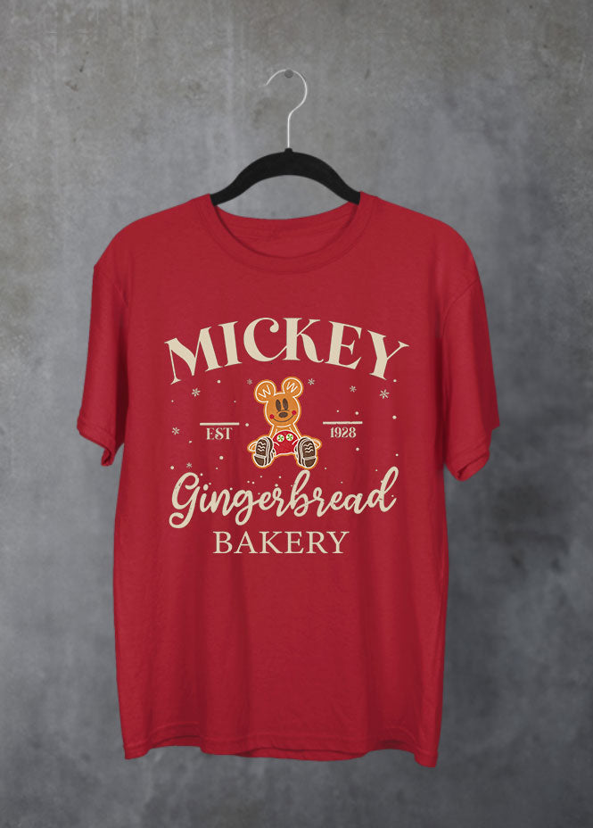 Mickey Bakery Christmas Red T-Shirt