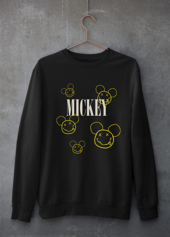 Smiley Mickey Mix Black Sweatshirt