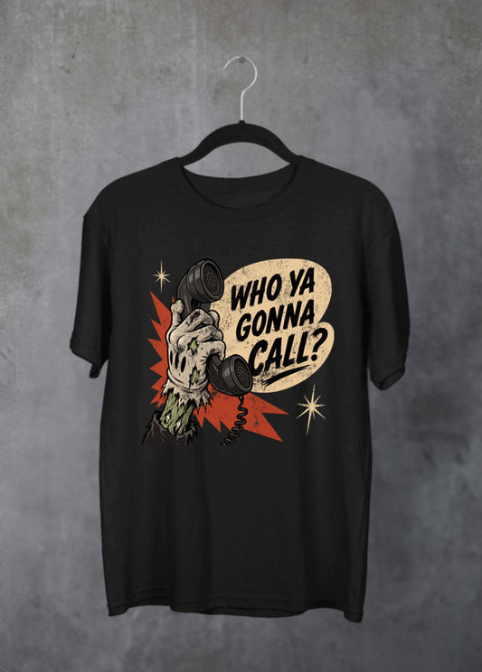 who ya gunna call disney inspired tshirt featuring a zombie mickey hand holding a telephone