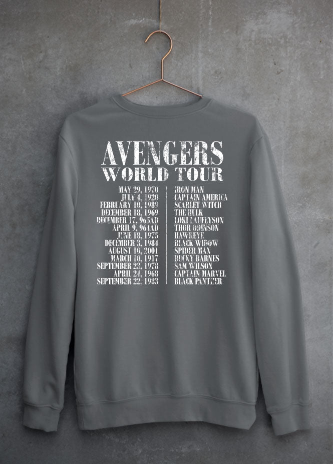 Avenger World Tour Grey Sweatshirt (Front & Back)