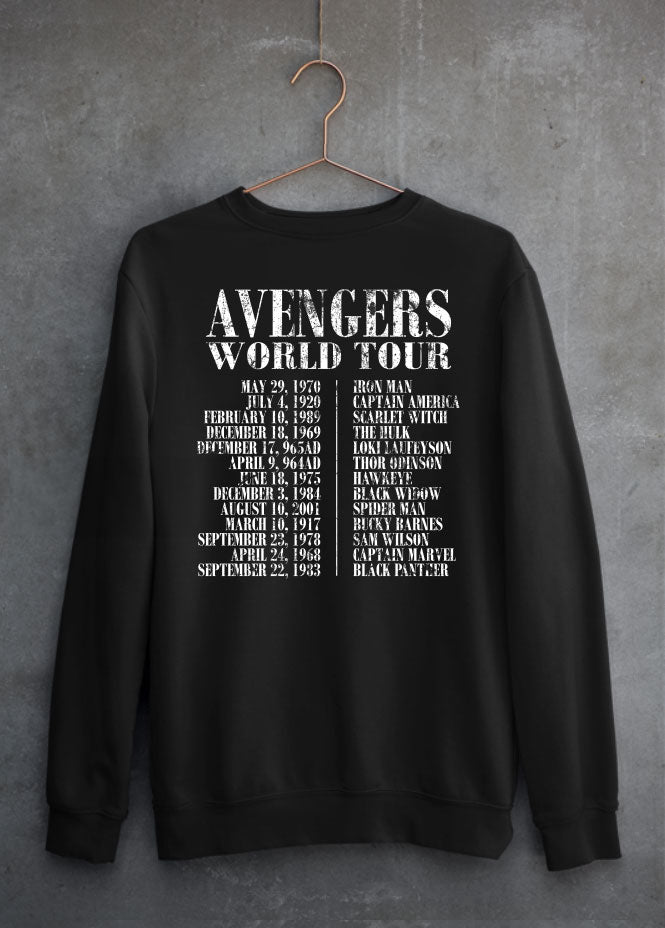 Avenger World Tour Black Sweatshirt (Front & Back)