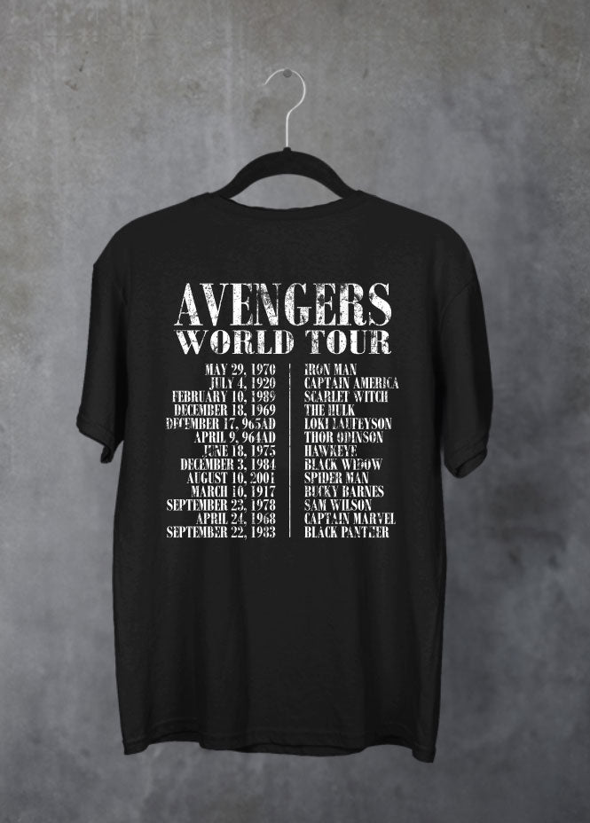 Avenger World Tour Black T-Shirt (Front & Back)