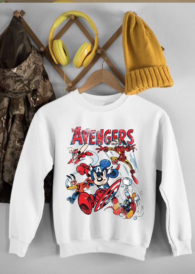 Avengers Tour Children's Front & Back White Sweatshirt