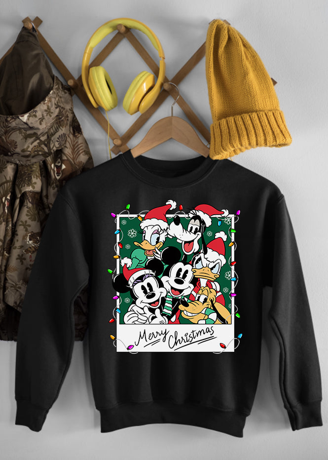 Christmas Family Photo Black Children's Sweatshirt