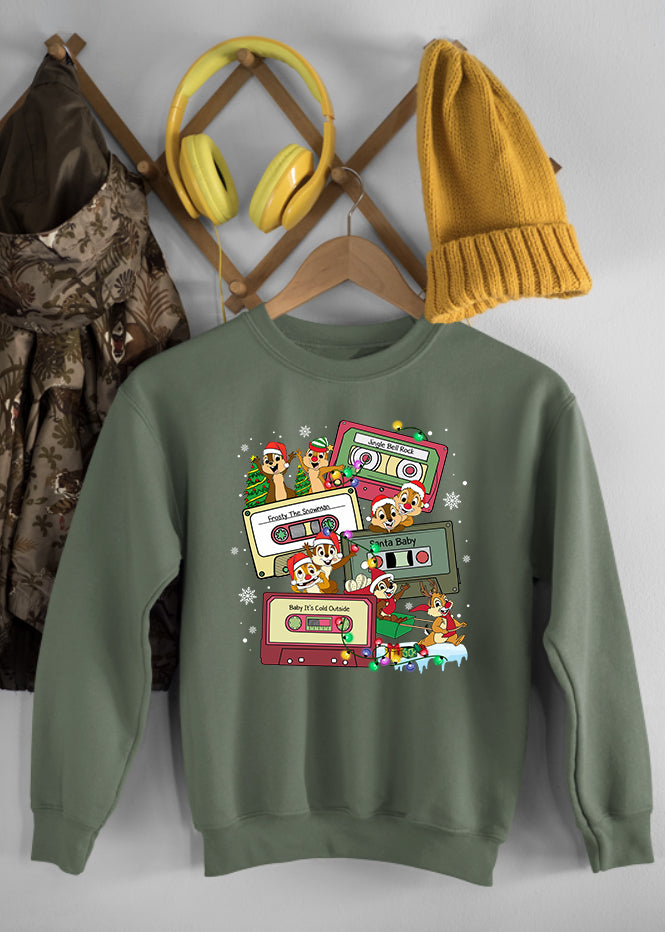 Chip & Dale Christmas Fern Children's Sweatshirt