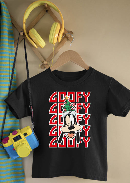 Christmas Goofy Children's Black Tee