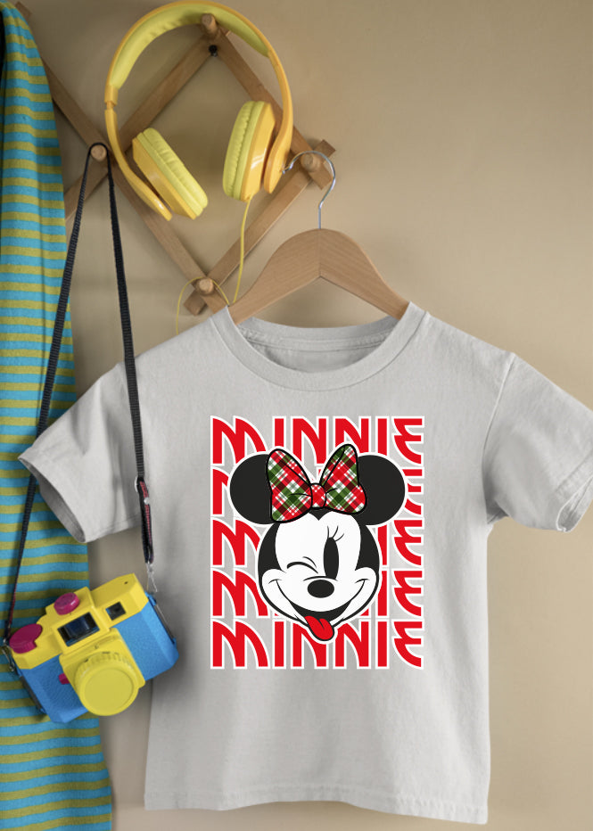 Christmas Minnie Children's Cream Tee