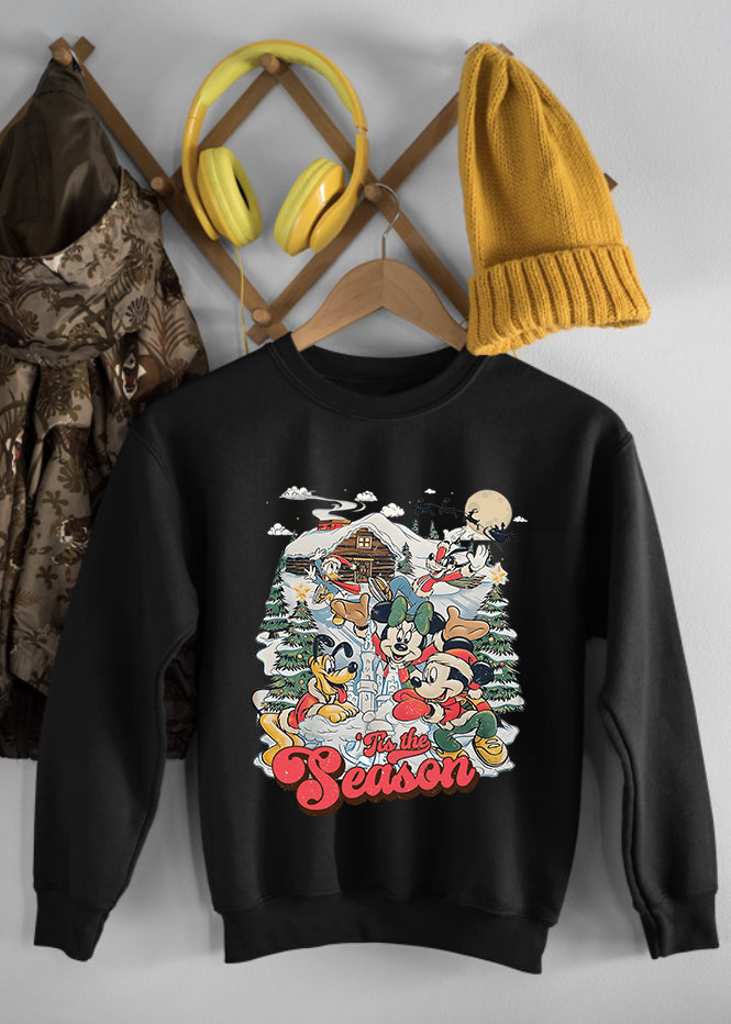 Christmas Scene Black Children's Sweatshirt