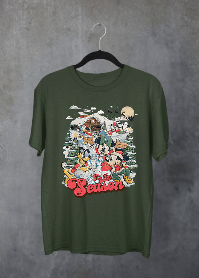 Christmas Scene Green T-Shirt