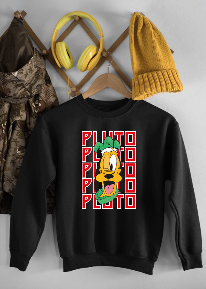 Christmas Pluto Black Children's Sweatshirt