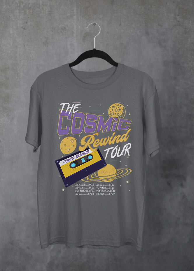 Cosmic Rewind Grey T-Shirt