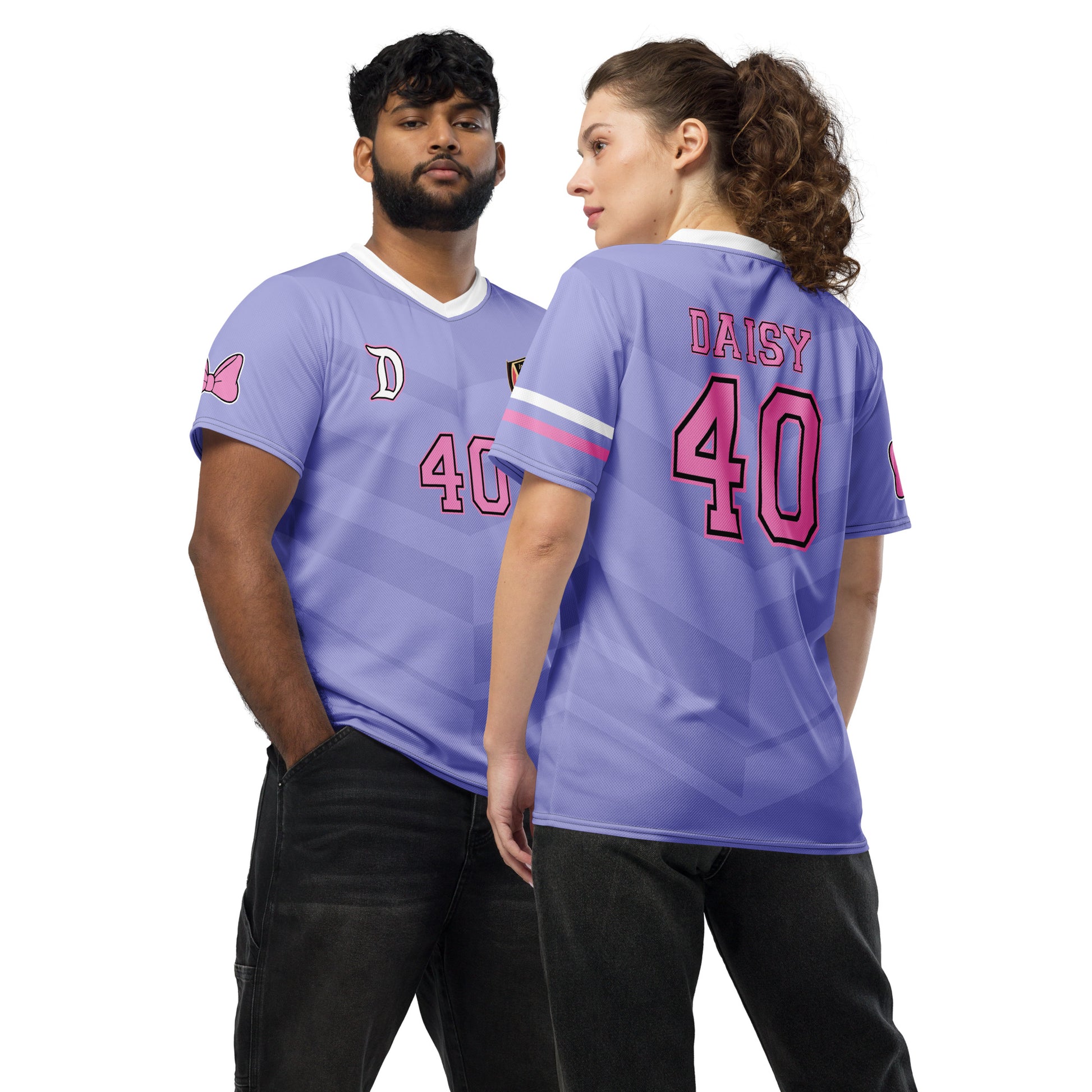 Daisy inspired Football shirt. Vintage Purple and Pink style Disney inspired soccer shirt