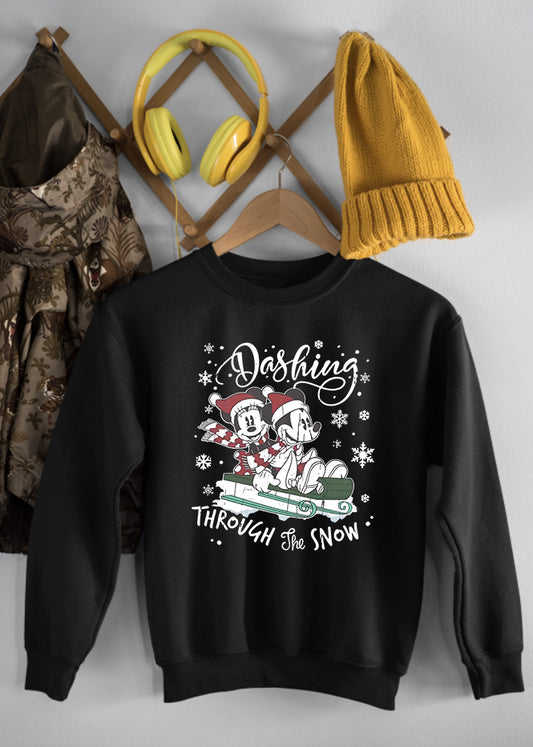 Dashing Through the Snow Black Children's Sweatshirt