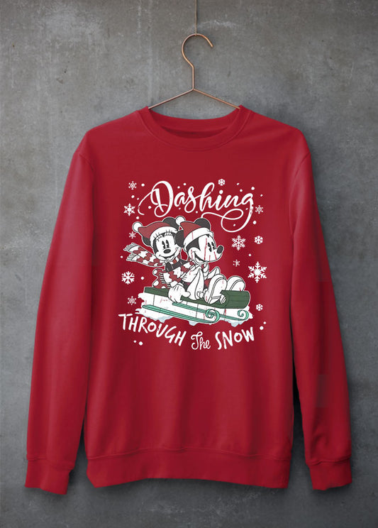 Dashing Through the Snow Christmas Red Sweatshirt