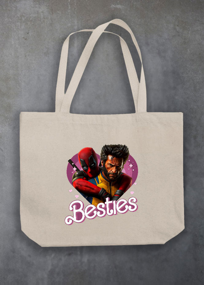 Deadpool & Wolverine Besties Natural Tote Bag