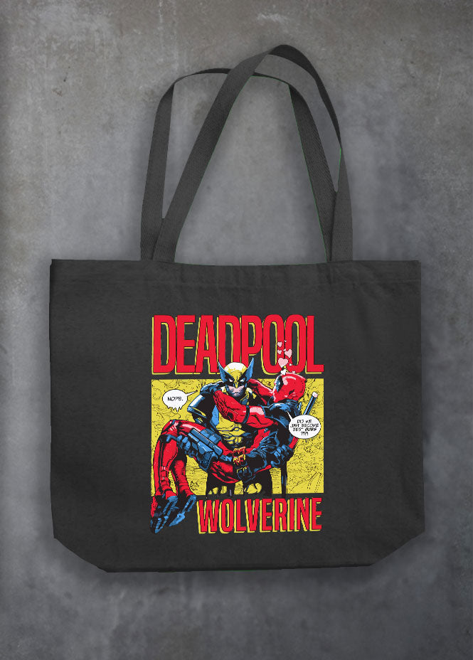 Deadpool & Wolverine Bubs Black Tote Bag