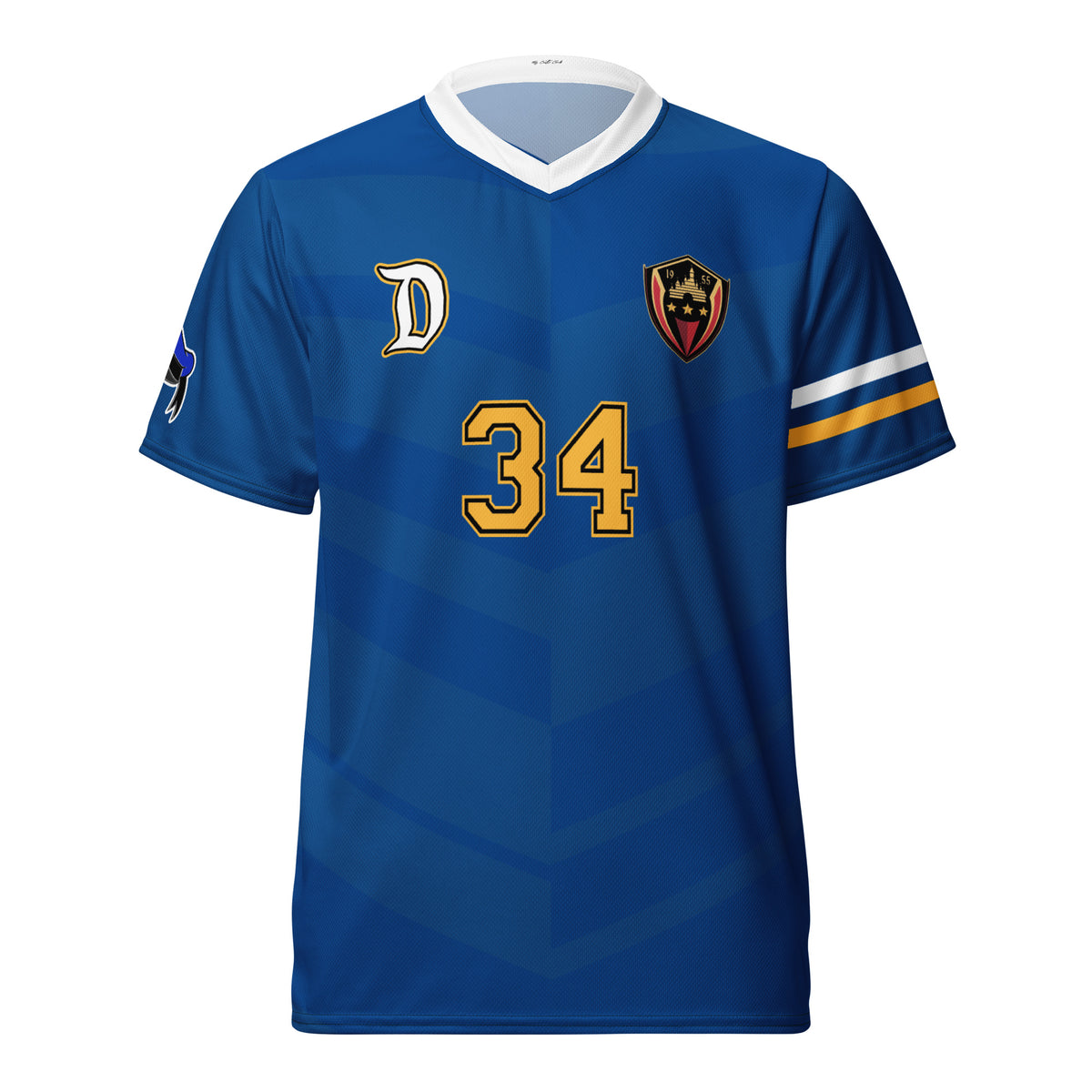 Donald Duck inspired Football shirt. Vintage Blue and yellow style Disney inspired soccer shirt