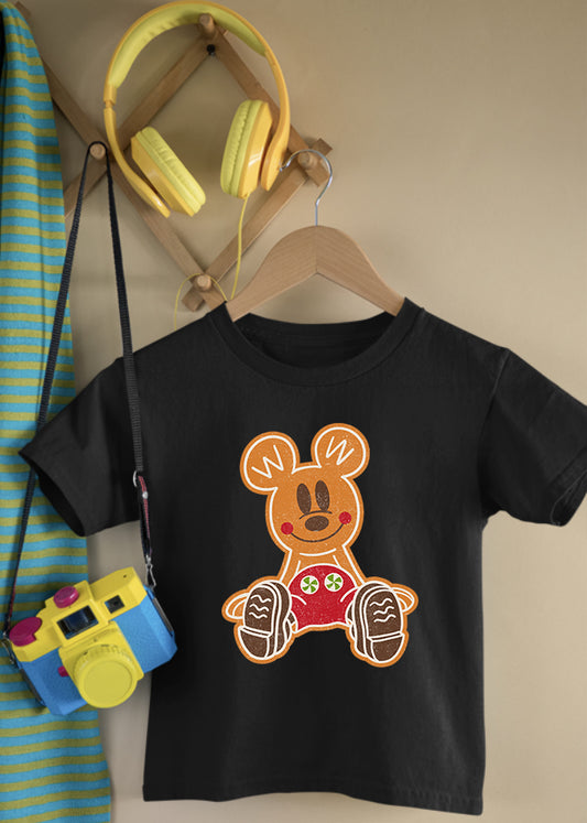 Gingerbread Children's Black Tee