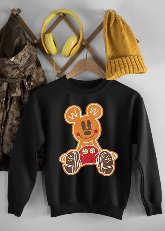 Gingerbread Mickey Black Children's Sweatshirt