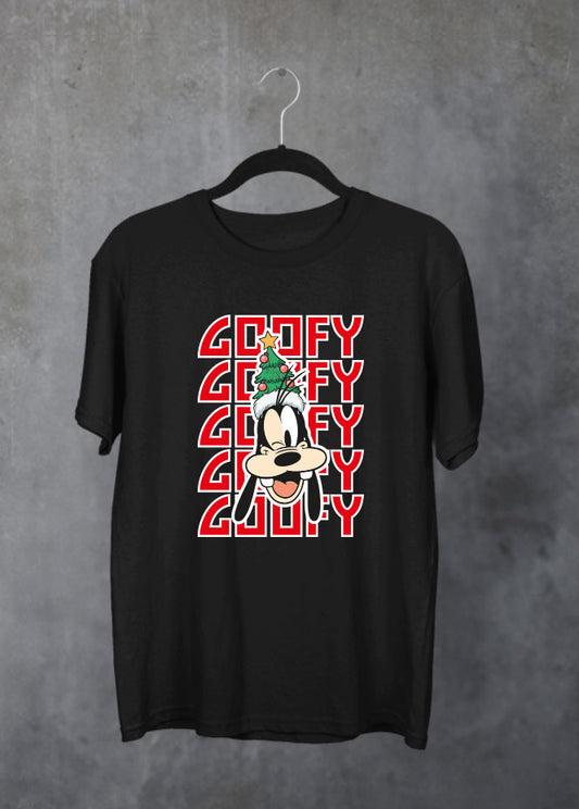 Goofy Christmas Black T-Shirt