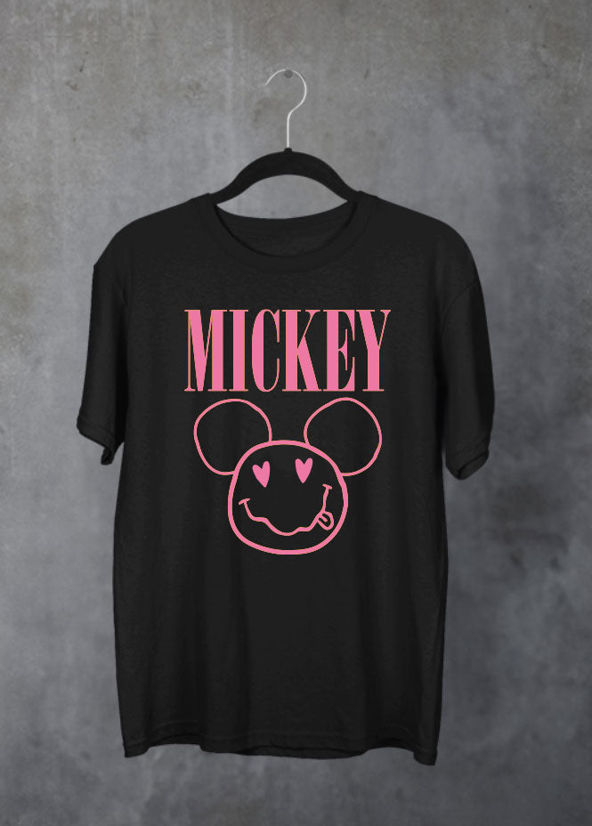 Heart Smiley Mickey T-Shirt Black