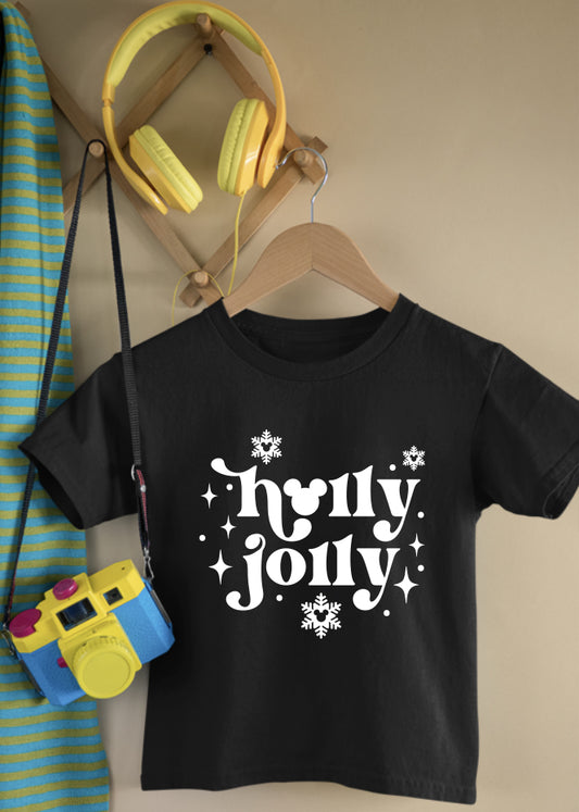 Holly Jolly Children's Black Tee