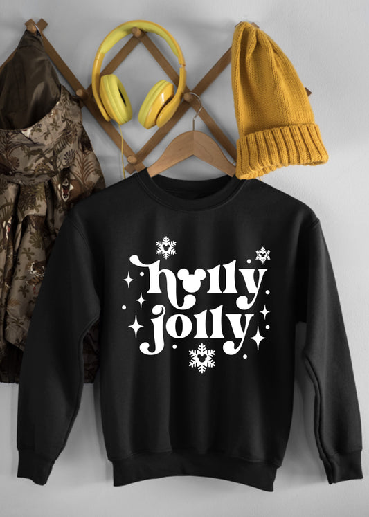 Holly Jolly Black Children's Sweatshirt