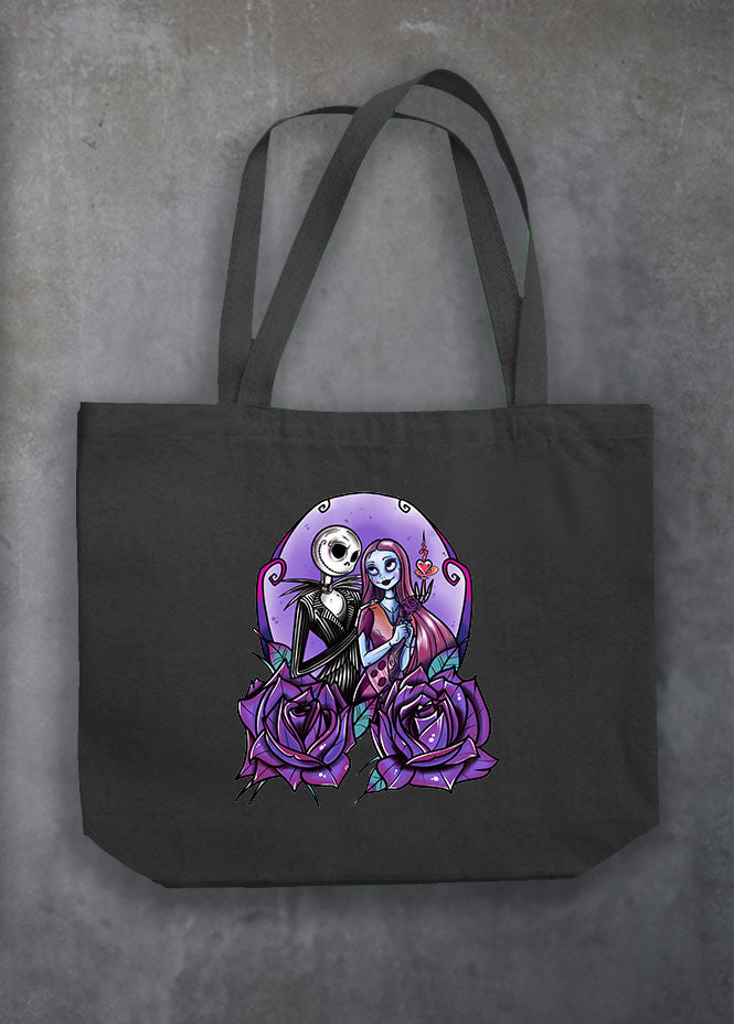 Jack & Sally Rose Black Tote Bag