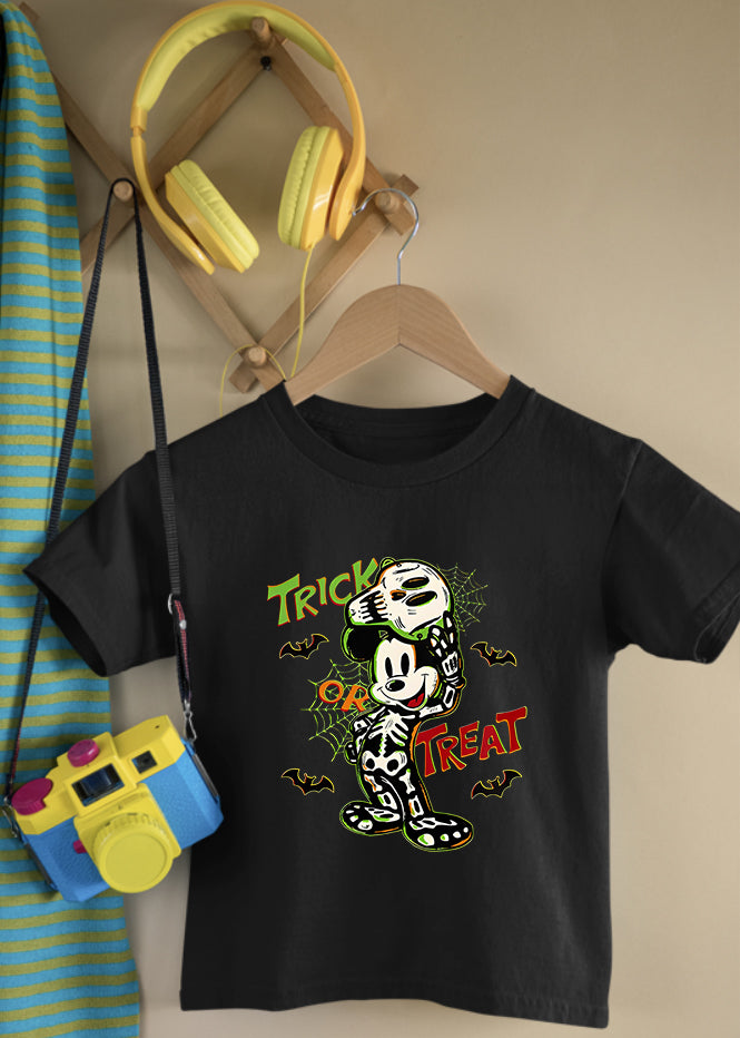 Trick or Treat Mickey Children's Black Tee