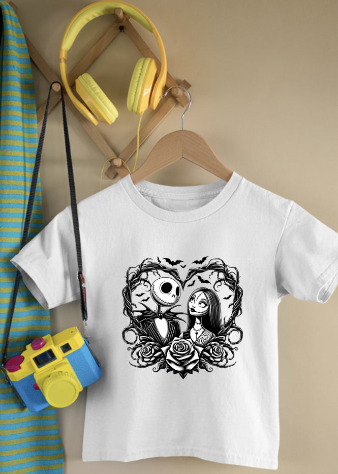 Jack & Sally Heart Children's White Tee