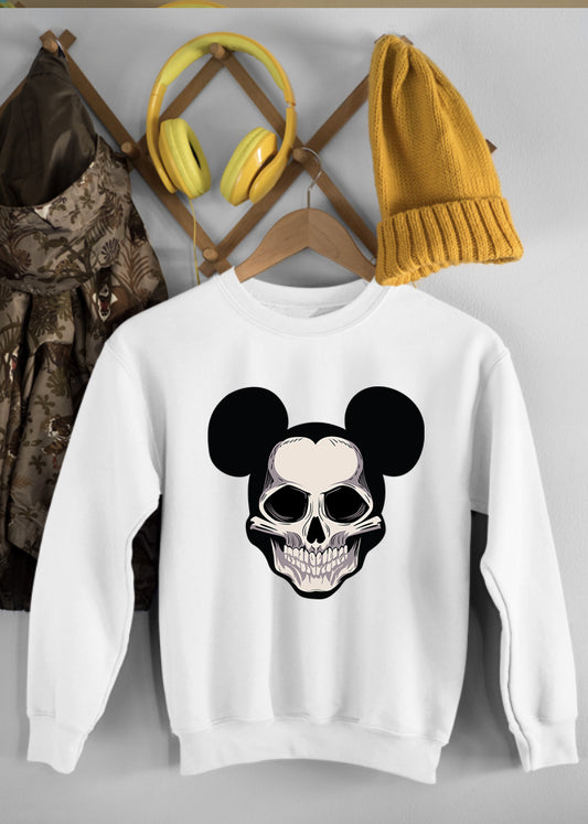 Mickey Skull Children's White Sweatshirt