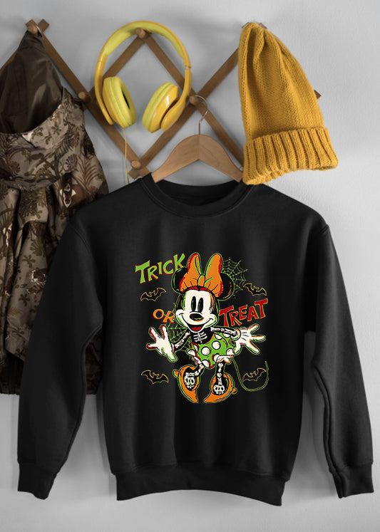 Trick or Treat Minnie Children's Black Sweatshirt