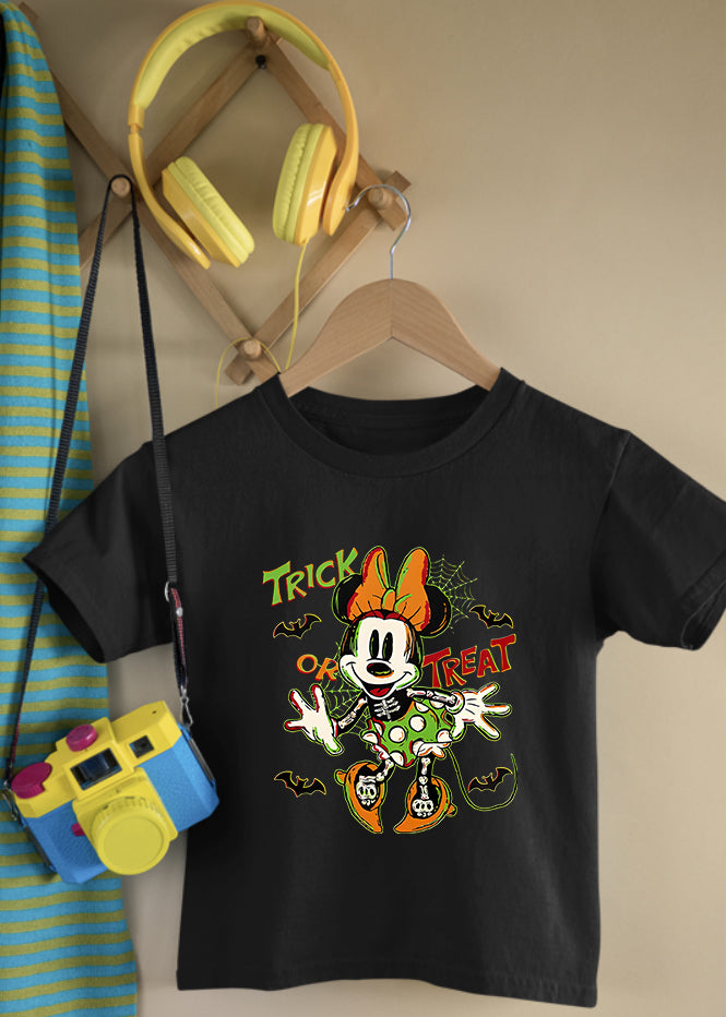 Trick or Treat Minnie Children's Black Tee