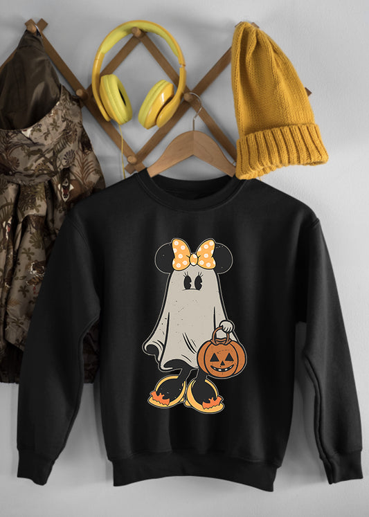 Minnie Ghost Children's Black Sweatshirt