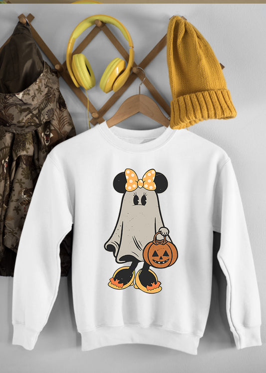 Minnie Ghost Children's White Sweatshirt